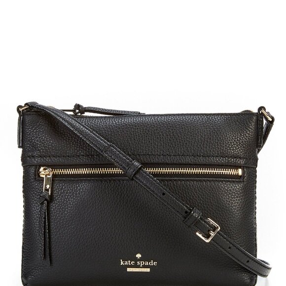 Kate Spade New York Jackson Street Gabriele Black Leather Crossbody Bag - Picture 1 of 13